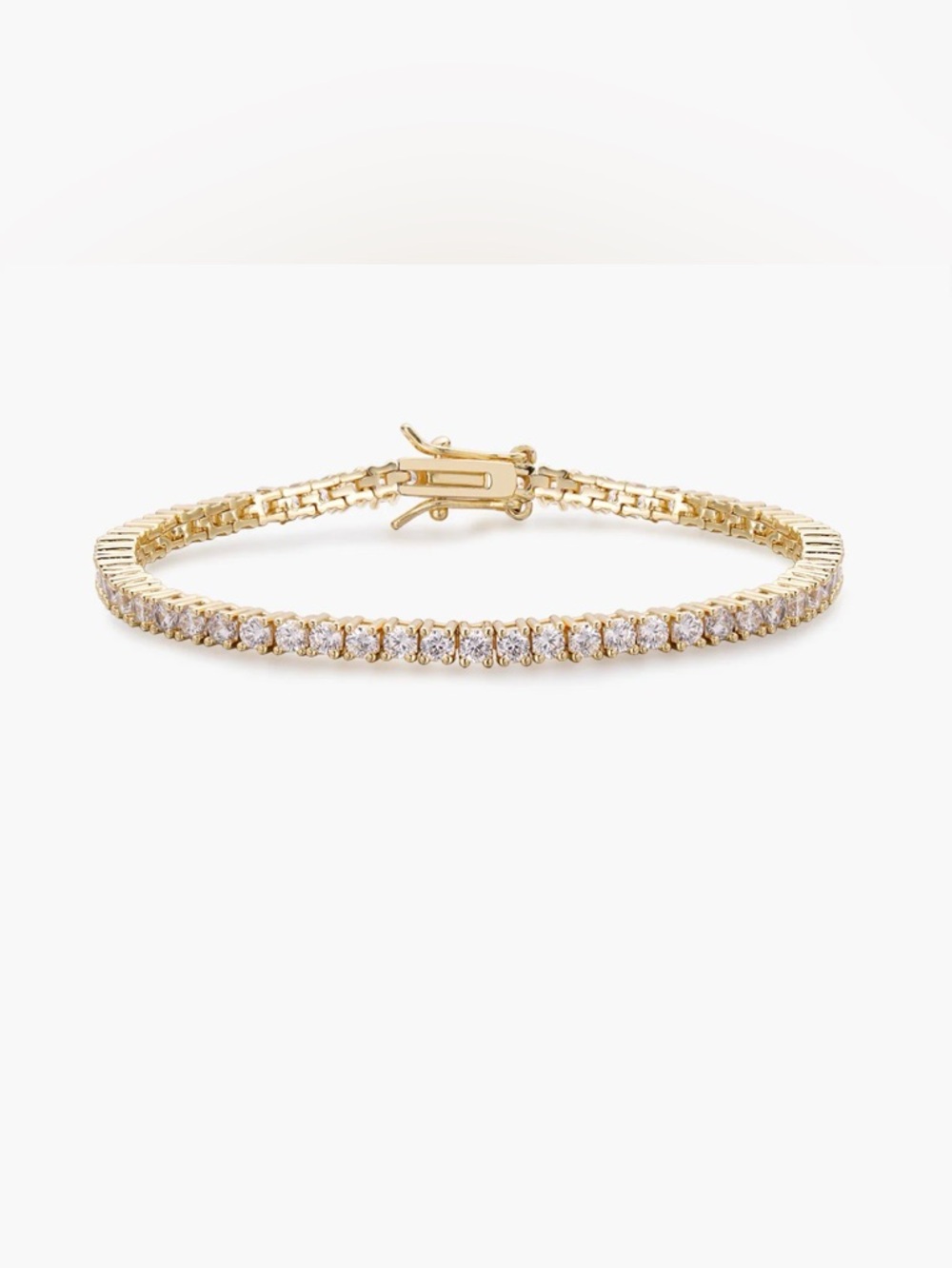 Yellow Gold Crystal Tennis Bracelet | 2.5mm 
S-16cm
